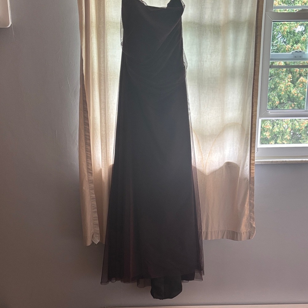 Vera Wang Strapless Bordeaux Dress